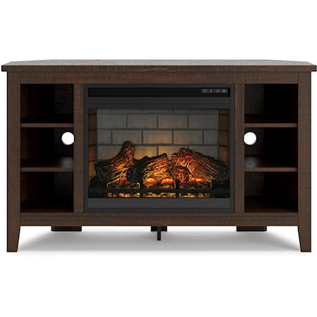 Corner TV Stand with Electric Fireplace