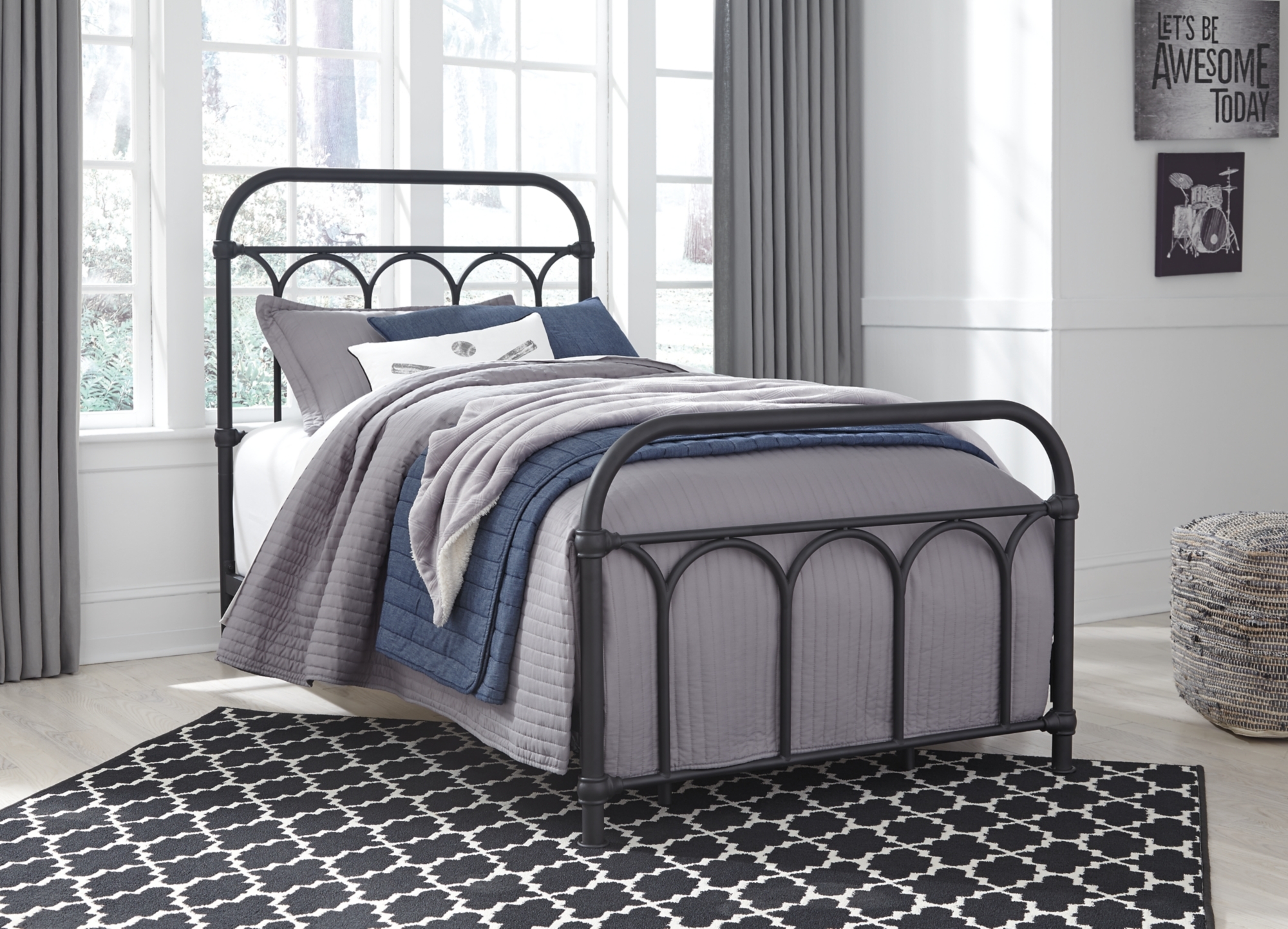 Signature Design by Ashley Nashburg Twin Metal Hdbd/Ftbd/Rails
