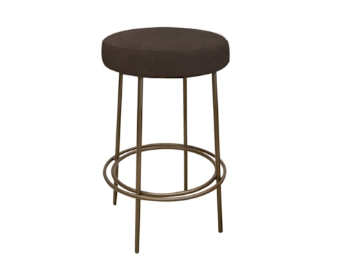 Transitional 30" Upholstered Barstool with Iron Base