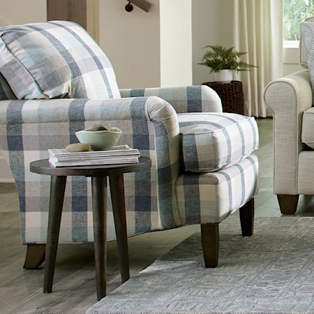 Transitional Accent Chair with English Arms