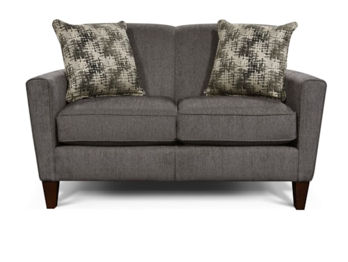 Transitional Loveseat with High Tapered Legs