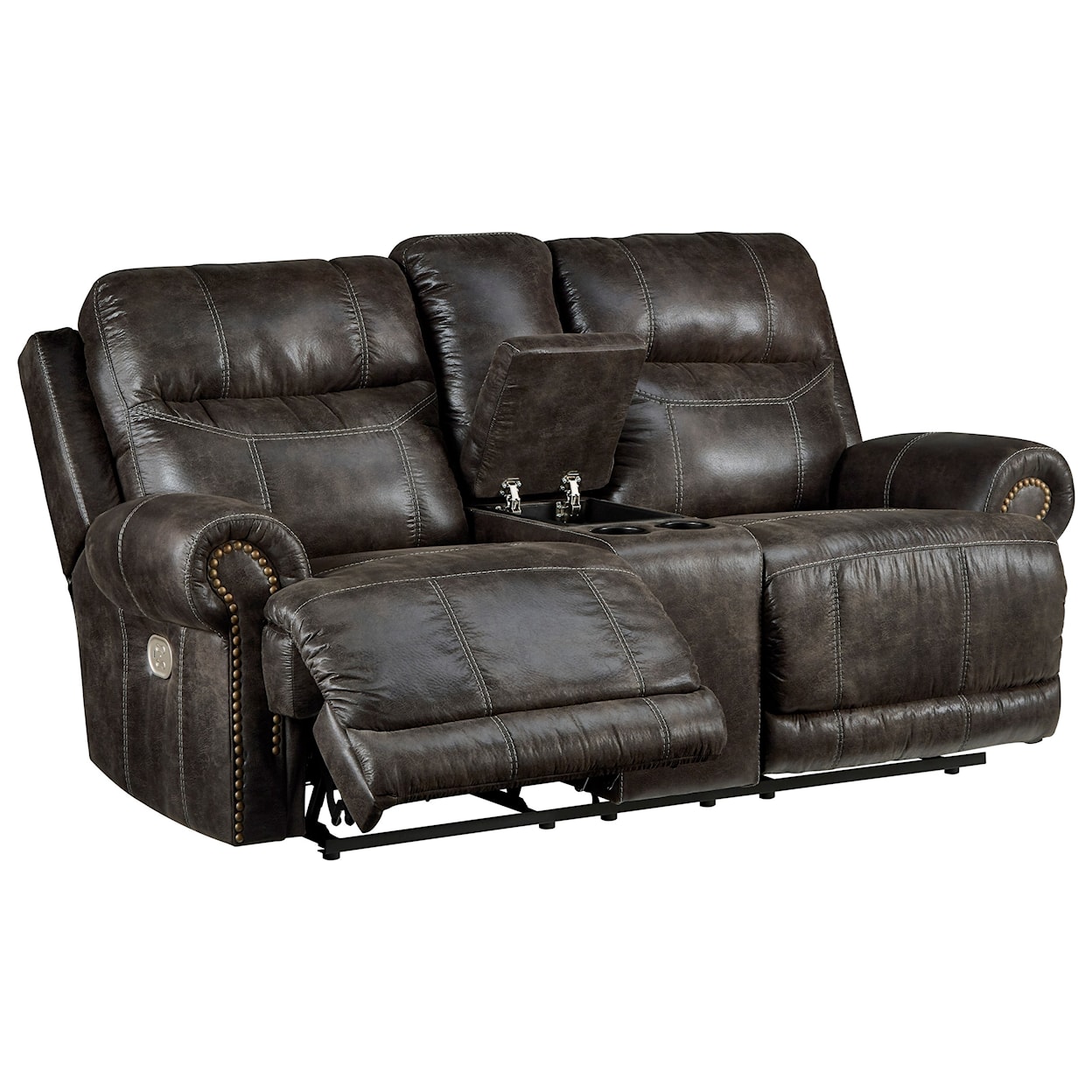 Ashley Furniture Signature Design Grearview Power Reclining Loveseat with Console