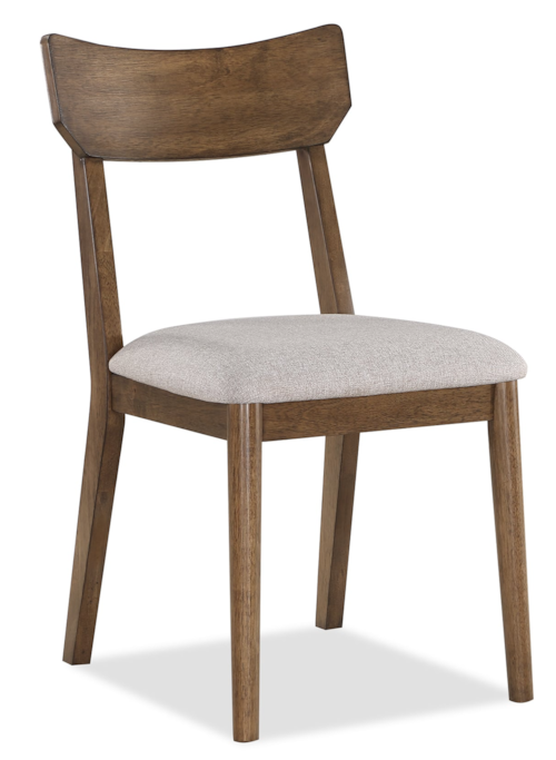 Mid-Century Modern Dining Side Chair with Upholstered Seat