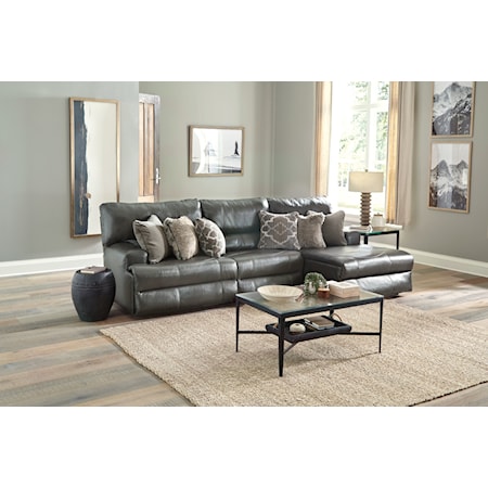 3-Piece Reclining Chaise Sectional Sofa