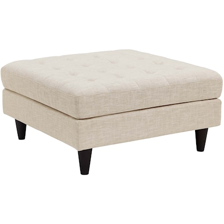 Empress Contemporary Upholstered Large Tufted Ottoman - Beige