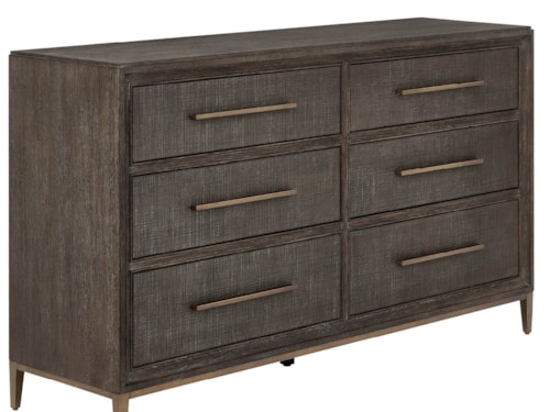 Transitional 6-Drawer Dresser with Felt-Lined Jewelry Trays