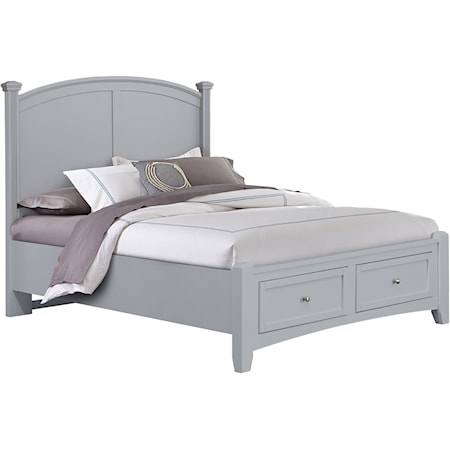 Casual Queen Poster Bed with Storage Footboard