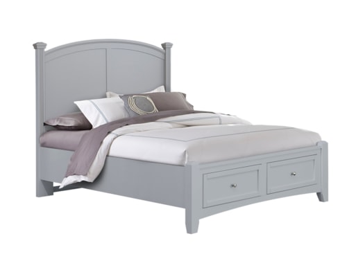 Transitional King Panel Bed with Storage Footboard