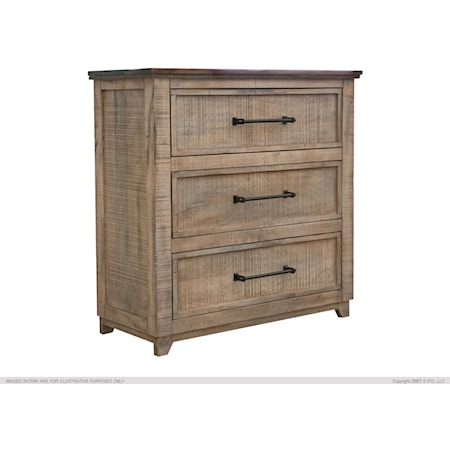 Farmhouse 3-Drawer Bedroom Chest