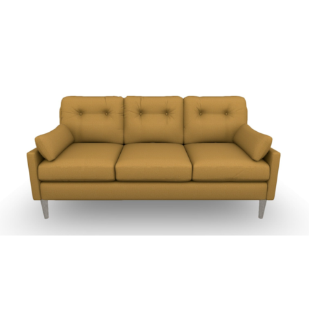 Stationary Sofa with Throw Pillows