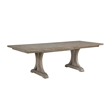 Transitional Trestle Table with 20" Leaf