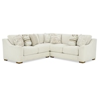 Contemporary 3-Piece Sectional Sofa with Slope Arms