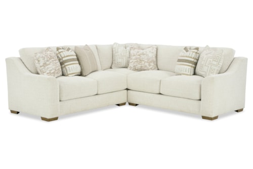Contemporary 3-Piece Sectional Sofa with Slope Arms