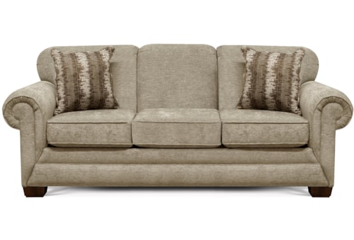 Casual Queen Sleeper Sofa with Accent Pillows