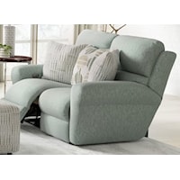 Transitional Lay Flat Power Reclining Loveseat with Zero Gravity Recline