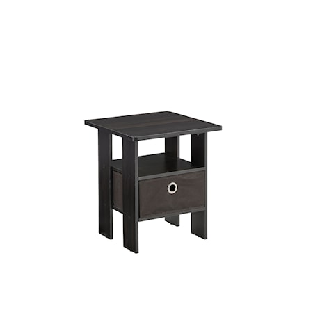 Nightstand with Drawer and Open Shelf