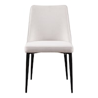 Contemporary Upholstered Cream White Dining Chair