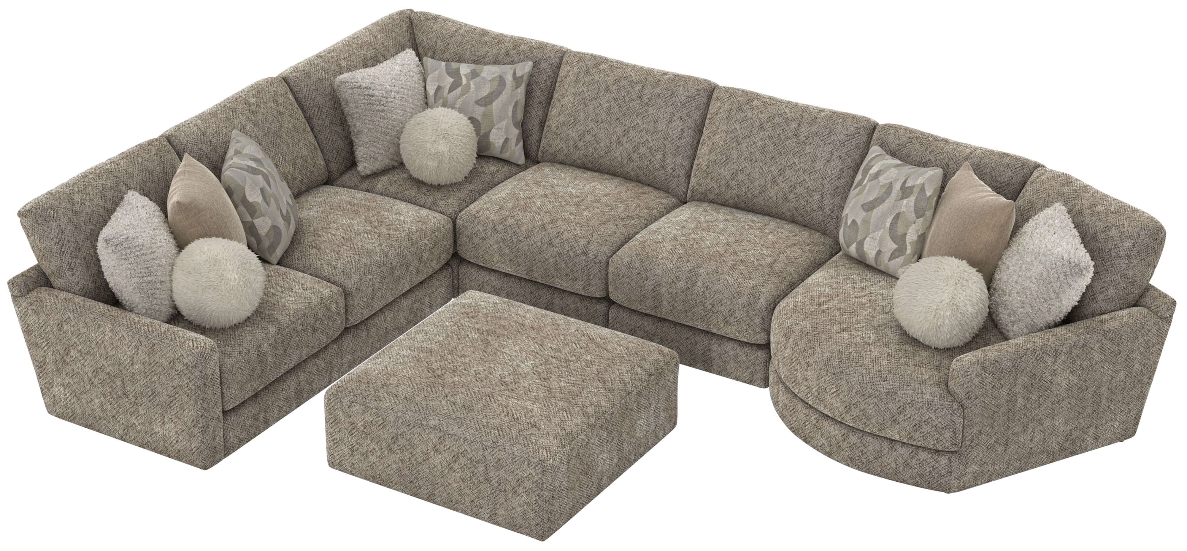 Jackson Furniture Turner 6-Piece Sectional Sofa with Cocktail Ottoman