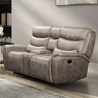 Casual Dual Reclining Loveseat with Console