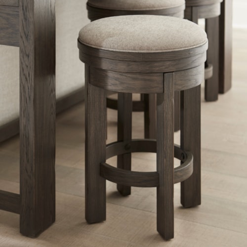 Transitional Console Stool with Upholstered Seat