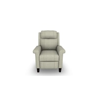 Contemporary High Leg Recliner with Leather Match Upholstery