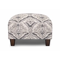 Transitional Rectangular Chair Ottoman with Tapered Legs