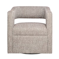 Lexy Upholstered Accent Swivel Chair - Choco