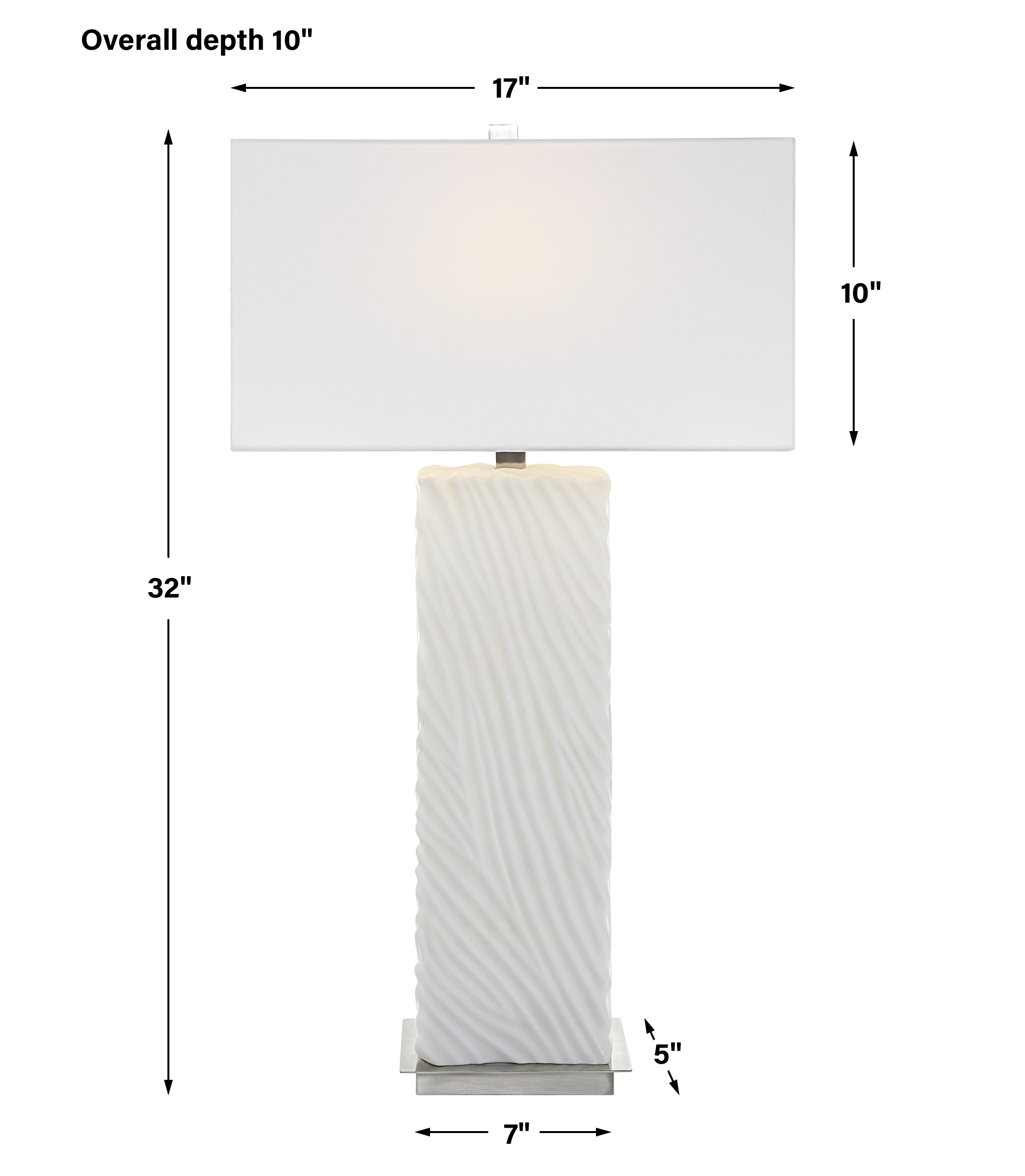 Uttermost Pillar Pillar White Marble Table Lamp