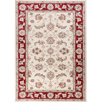 5'3" X 3'3" Ivory/Red Mahal Area Rug