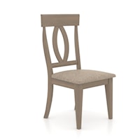 Traditional Customizable Dining Chair with Upholstered Seat
