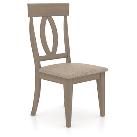 Traditional Customizable Dining Chair with Upholstered Seat