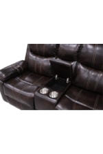 New Classic Kellen Casual Power Dual Recliner Console Loveseat with Cup Holders