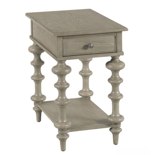 Transitional One-Drawer Chairside Table with Turned Legs