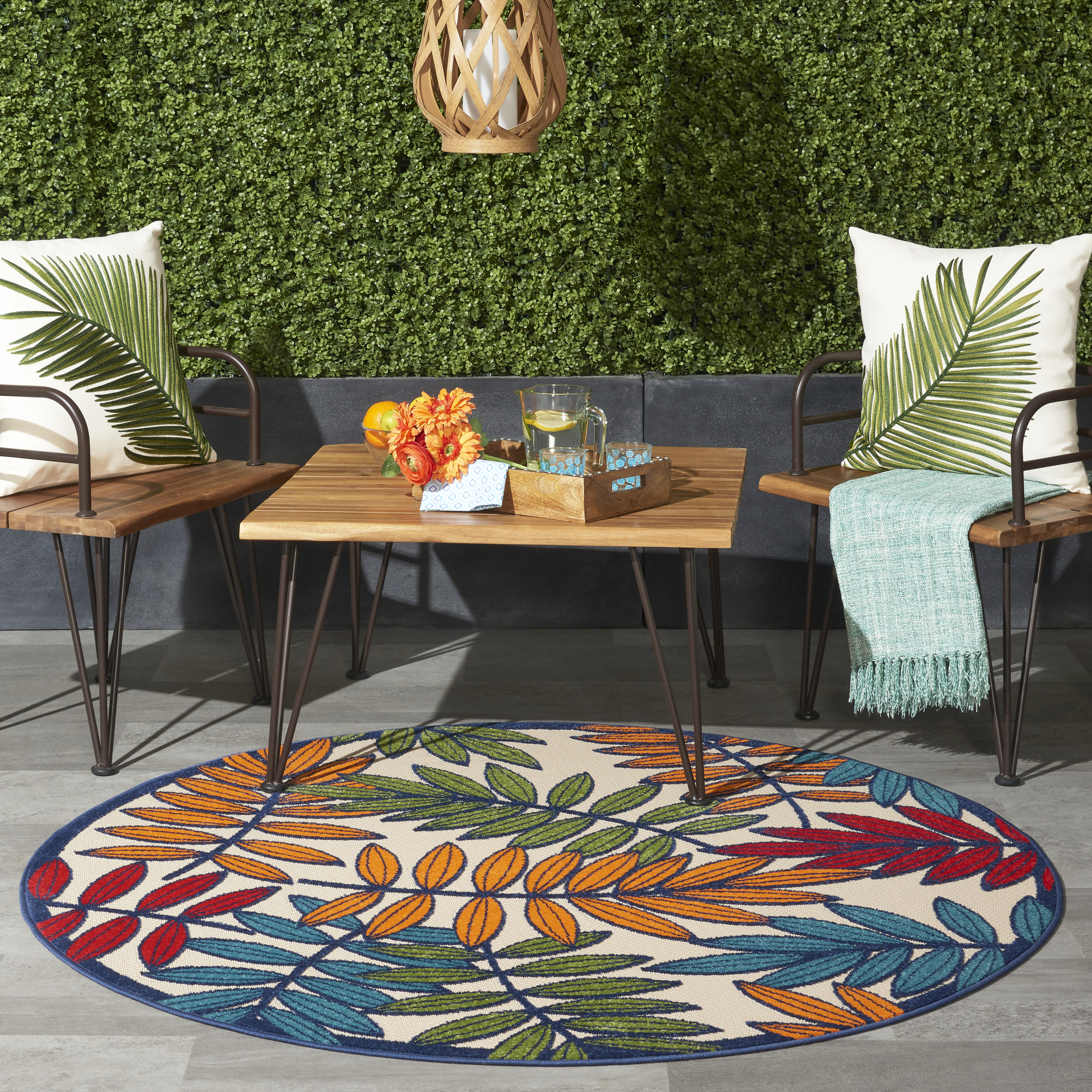 Nourison Aloha ALH18-MTC-4'Round 4' Multicolor Round Rug | Baer's ...