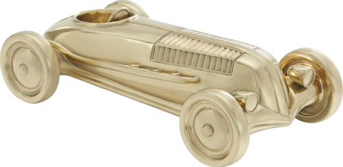 Casual Brass Racecar Sculpture