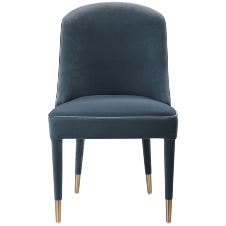 Brie Armless Chair Blue Set Of 2
