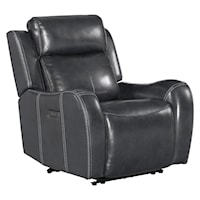 Contemporary Dual-Power Recliner with Power Headrest