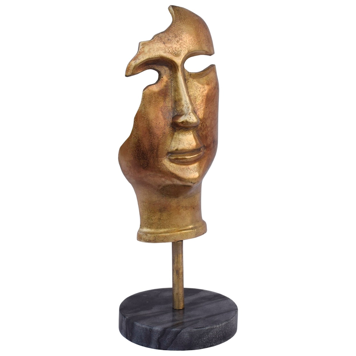 Moe's Home Collection Sculptures Golden Mask On Stand