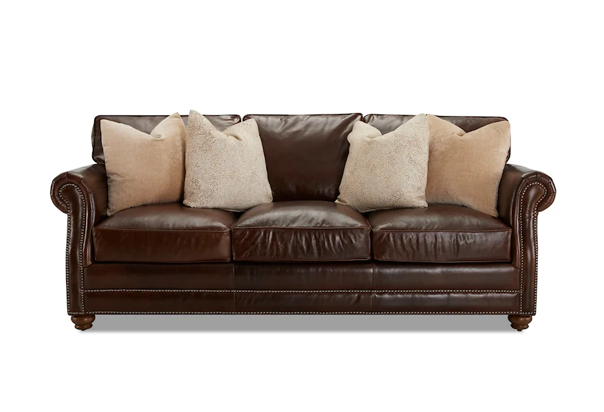 Cabrillio Leather Sofa by Klaussner at Pilgrim Furniture City
