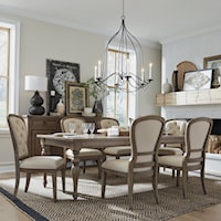 6-Piece Transitional Dining Set with Leaf Insert