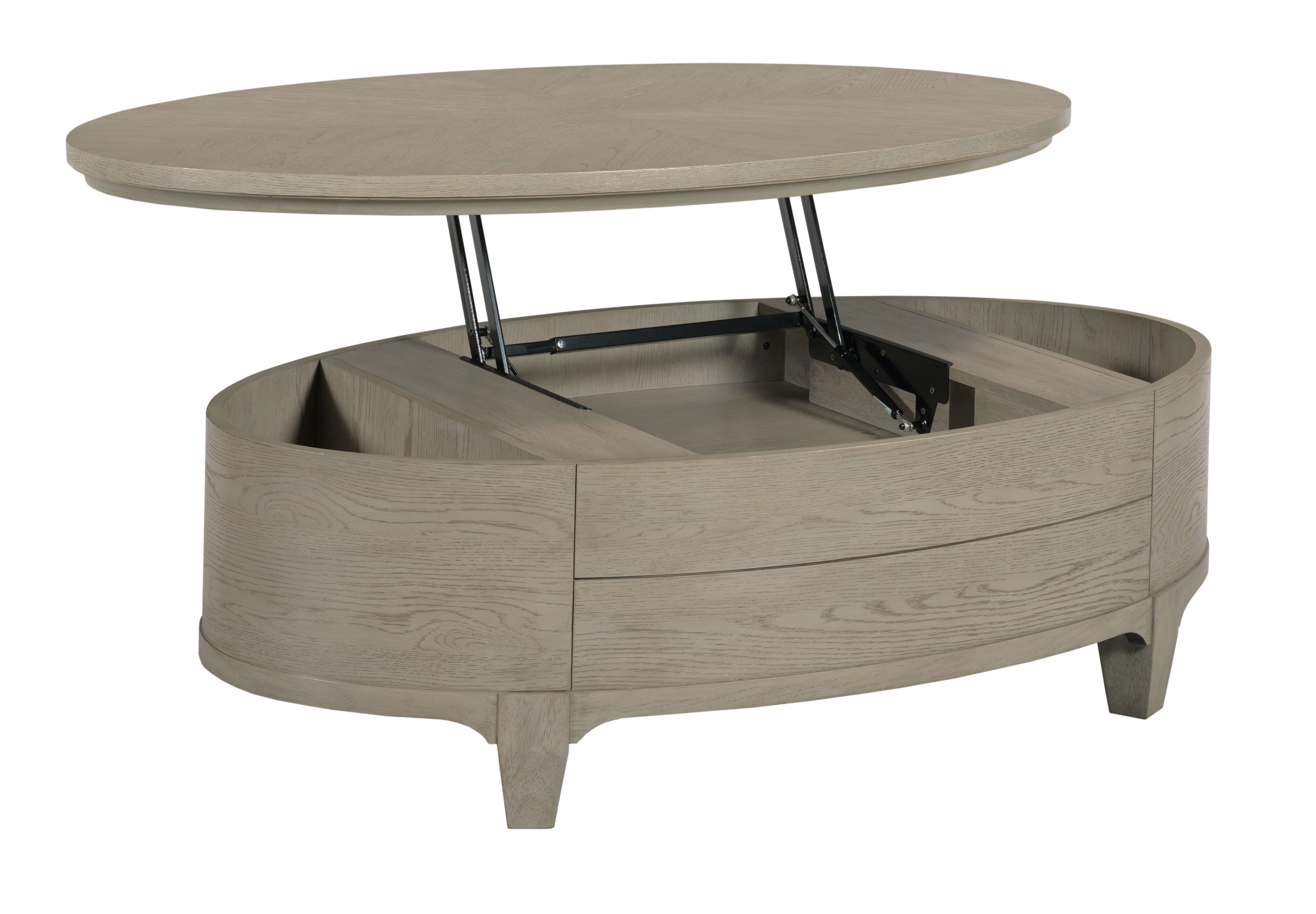 2-Drawer Oval Lift Top Coffee Table