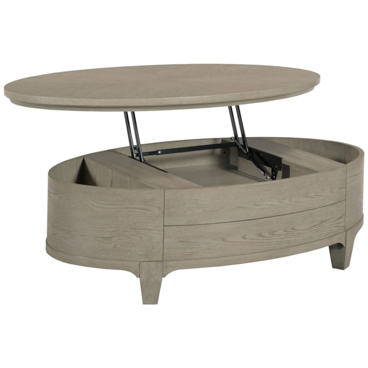 American Drew Milan 2-Drawer Oval Lift Top Coffee Table