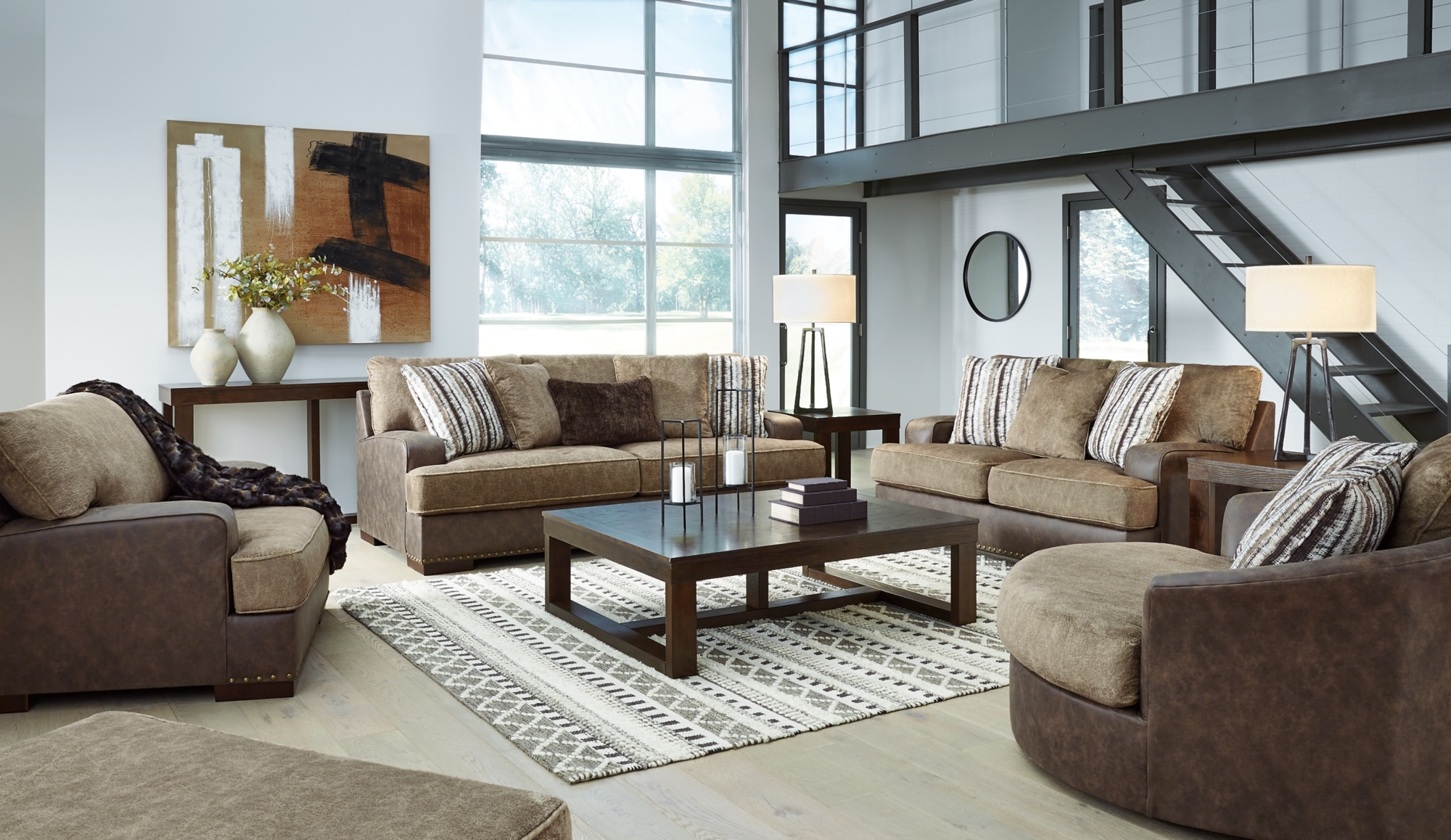 Signature Design by Ashley Alesbury Sofa And Oversized Swivel Accent Chair