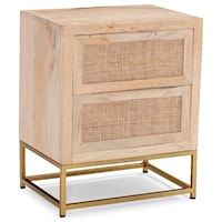 Coastal Rattan Cabinet with Two Drawers