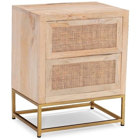 Coastal Rattan Cabinet with Two Drawers