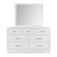 Contemporary 7-Drawer Dresser & Mirror Set
