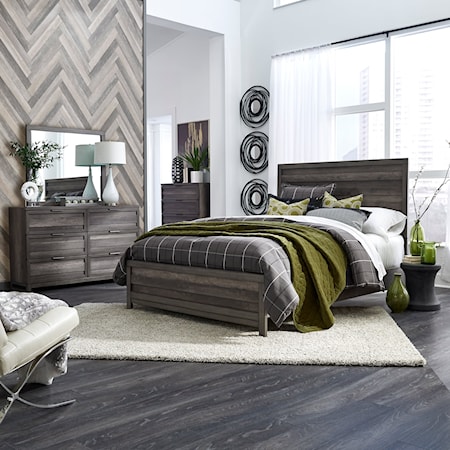 Contemporary 4-Piece King Panel Bed Set