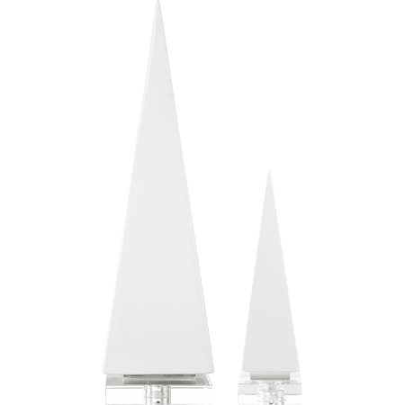 Great Pyramids Sculpture In White S/2