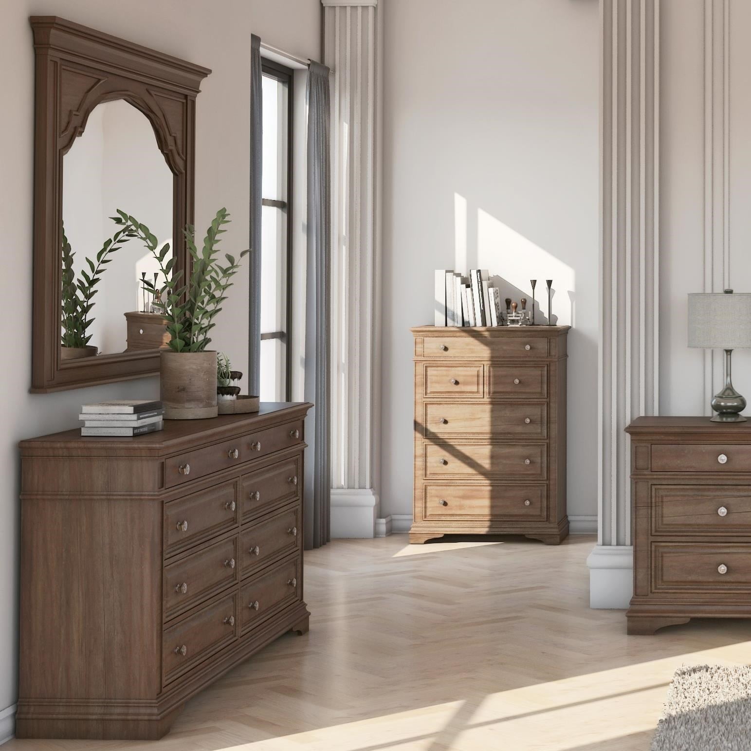 Steve Silver Highland Park 8-Drawer Dresser and Mirror Set