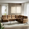 Natuzzi Editions 100% Italian Leather L-Shaped Sectional with Console